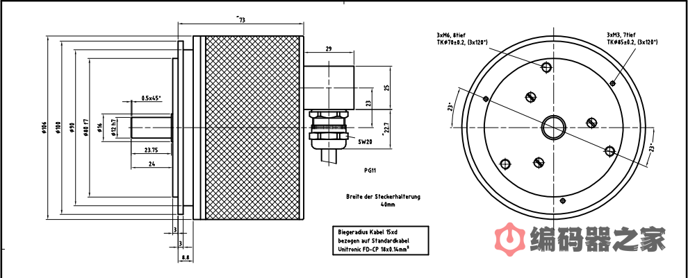 CE100M-80-SSI-100-01360，TR帝尔大法兰SSI绝对值编码器定制替代方案（CEV100M-01360）