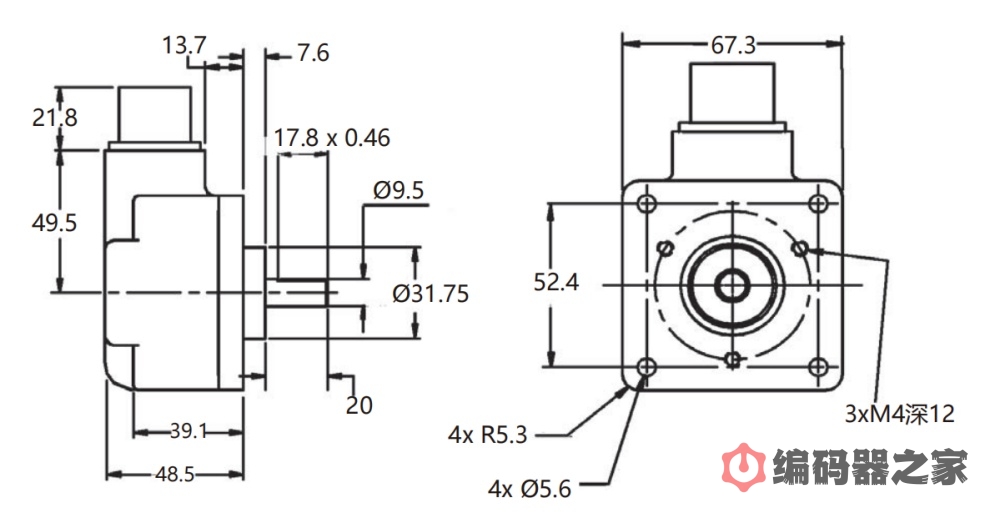 H25D-SS-5000-ABZC-28V/5-SM18,BEI方形增量编码器定制替代品-标兵传动网